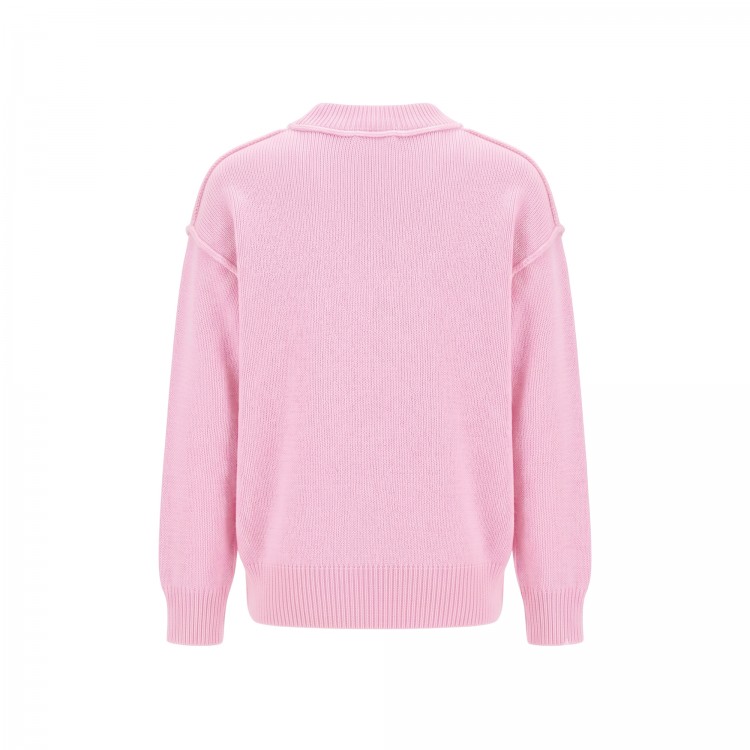PALM ANGELS Maglione rosa con intarsi bambina