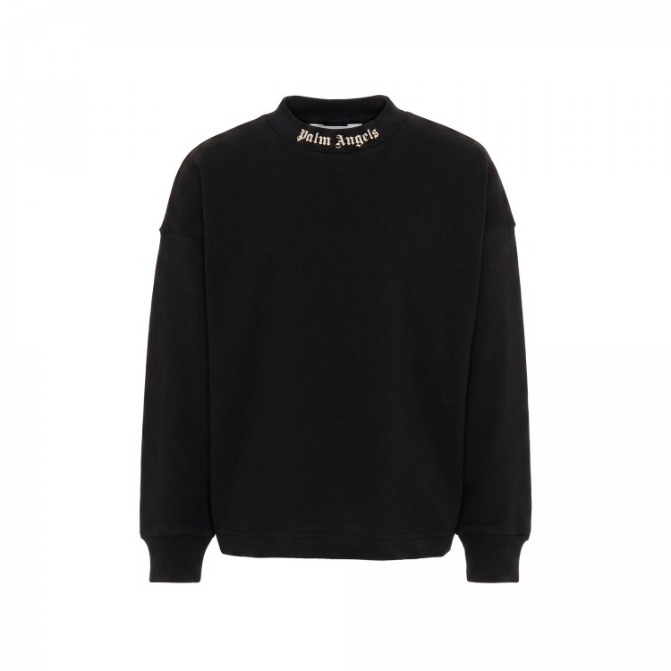 PALM ANGELS Felpa nera logata bambino