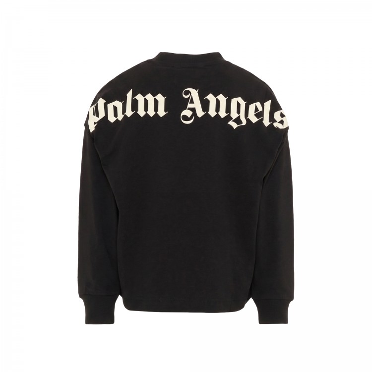 PALM ANGELS Felpa nera logata bambino