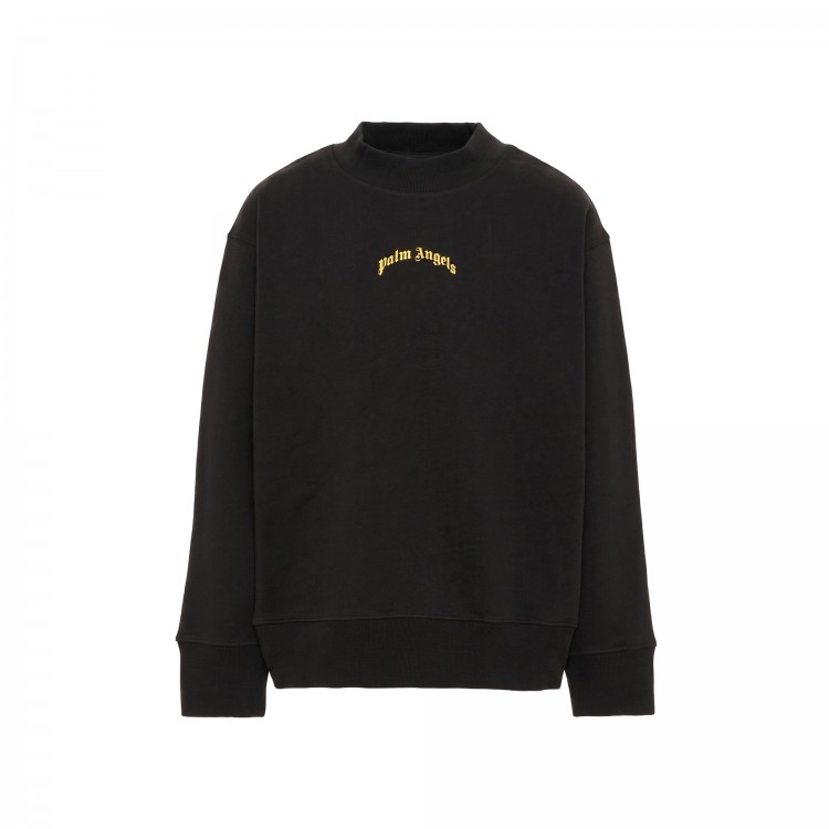 PALM ANGELS Felpa nera logata bambino
