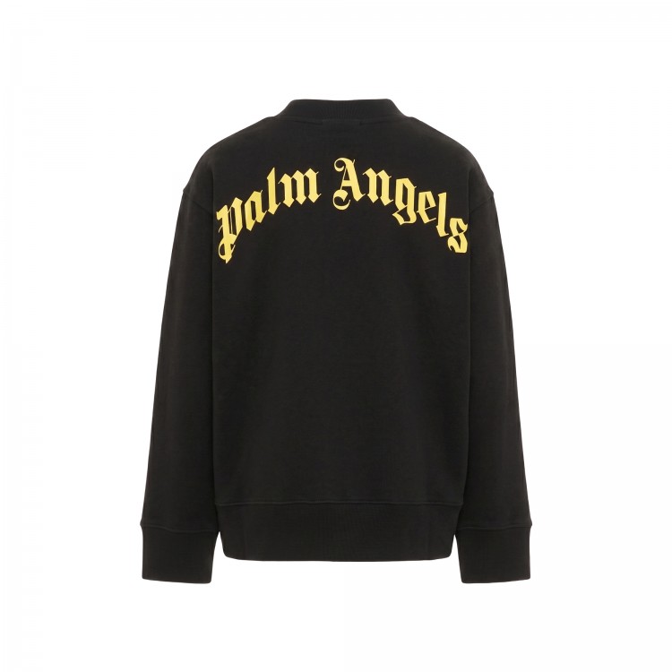 PALM ANGELS Felpa nera logata bambino
