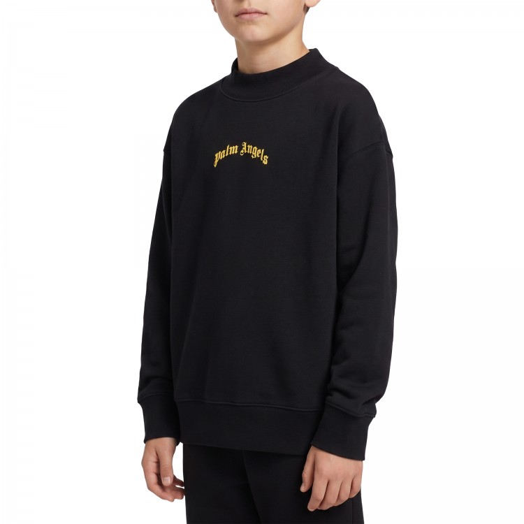 PALM ANGELS Felpa nera logata bambino