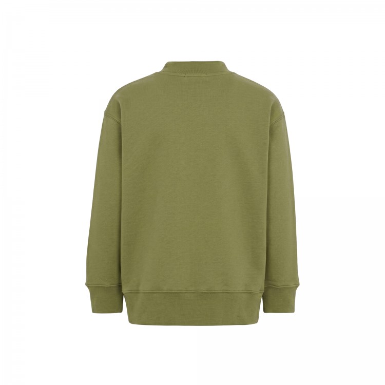 PALM ANGELS Felpa verde oliva logo Bear bambino