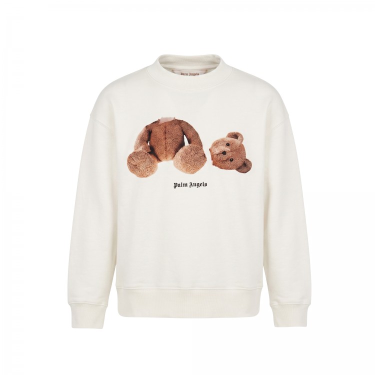 PALM ANGELS Felpa avorio Teddy Bear bambino