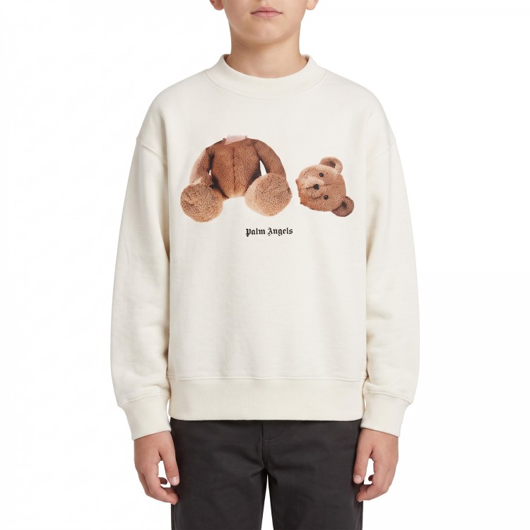 PALM ANGELS Felpa avorio Teddy Bear bambino