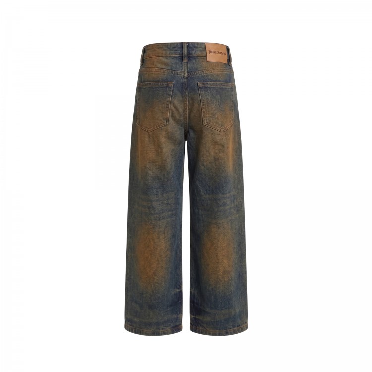 PALM ANGELS Jeans wide leg délavé bambino
