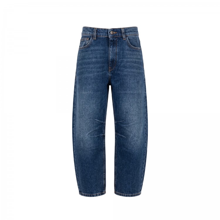 PALM ANGELS Jeans blu barrel bambino