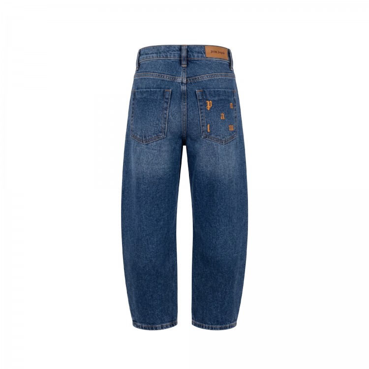 PALM ANGELS Jeans blu barrel bambino