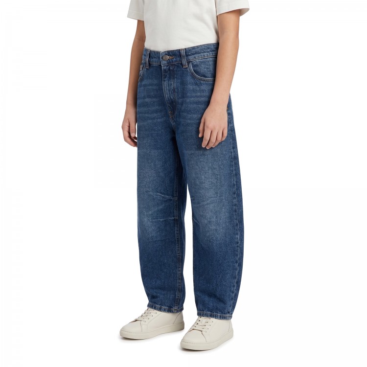 PALM ANGELS Jeans blu barrel bambino