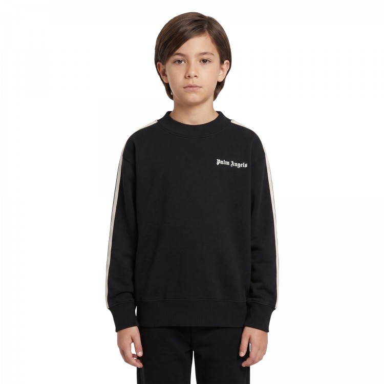 PALM ANGELS Felpa nera con logo bambino