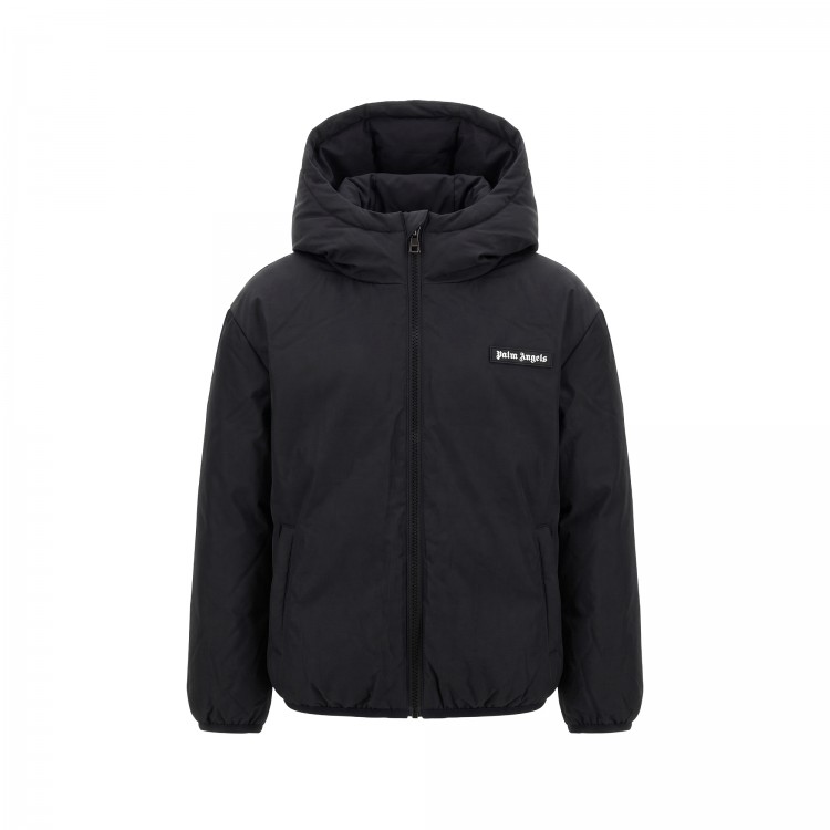 PALM ANGELS Piumino nero con logo bambino