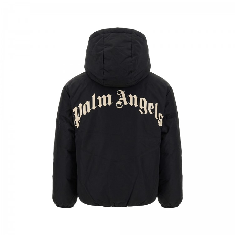 PALM ANGELS Piumino nero con logo bambino