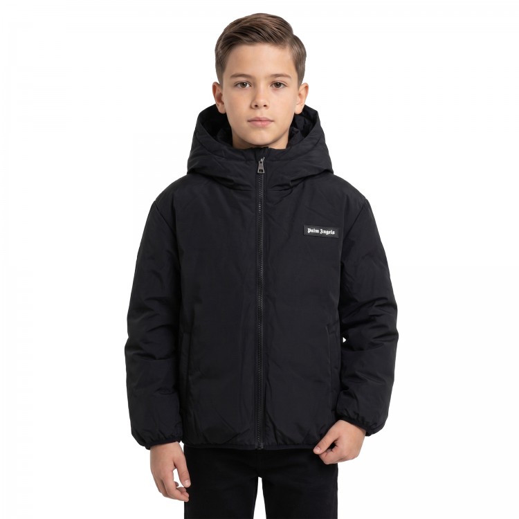 PALM ANGELS Piumino nero con logo bambino