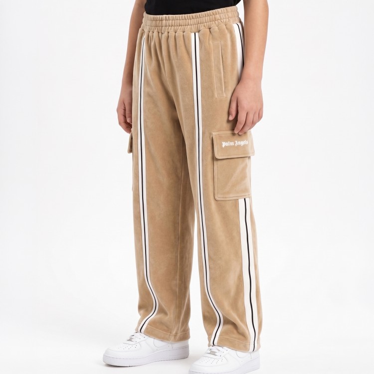 PALM ANGELS Pantaloni beige in ciniglia bambino