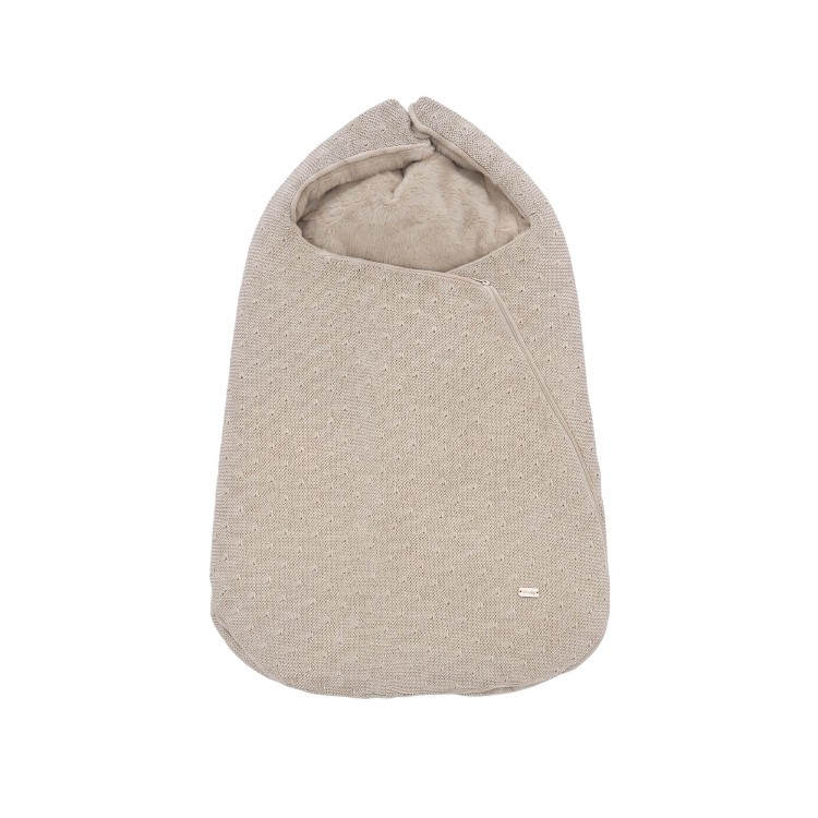 PAZ RODRIGUEZ KNIT NEWBORN BABY COCOON "FEITO".SABBIA
