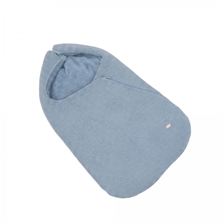 PAZ RODRIGUEZ KNIT NEWBORN BABY COCOON "FEITO".BLU