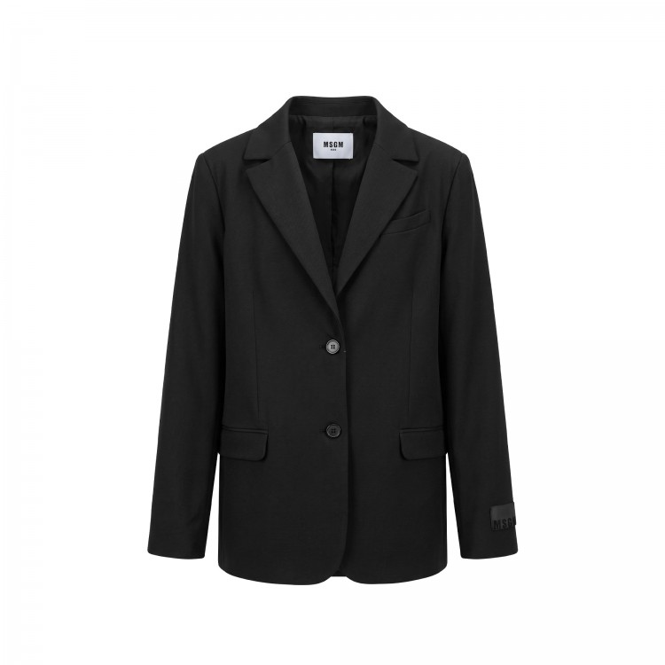 MSGM WOOL GABARDINE OVER BLAZER GIRL NERO/BLA