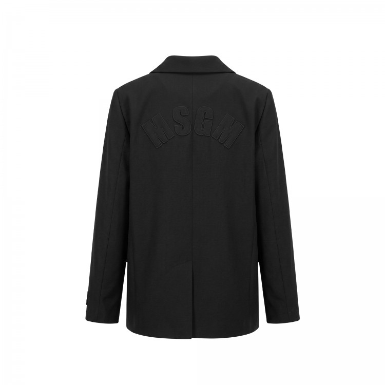 MSGM WOOL GABARDINE OVER BLAZER GIRL NERO/BLA