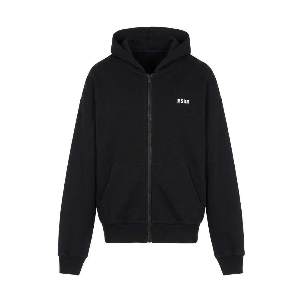 MSGM Felpa nera full-zip...