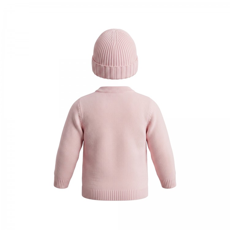 STONE ISLAND Set rosa berretto, cardigan e coperta neonati