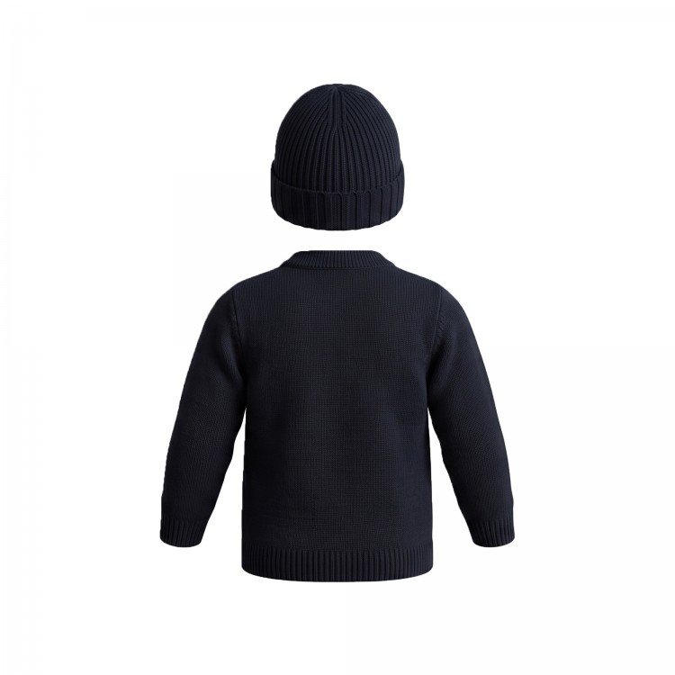 STONE ISLAND Set blu navy berretto, cardigan e coperta neonati