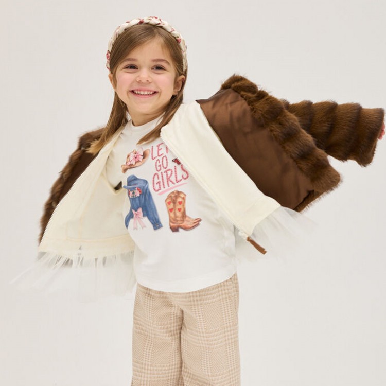 MONNALISA T-shirt bianca Cowgirl bambina