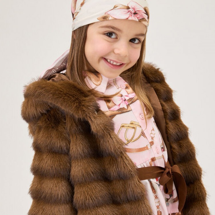MONNALISA Pelliccia marrone bambina