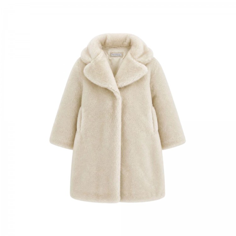 MONNALISA Cappotto pelliccia panna bambina