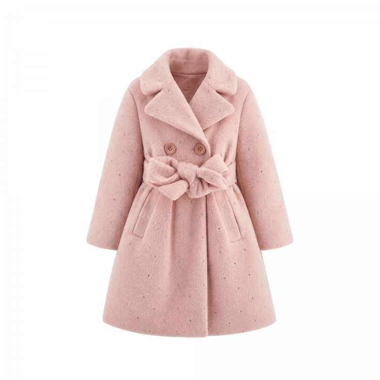 MONNALISA Cappotto rosa con strass bambina