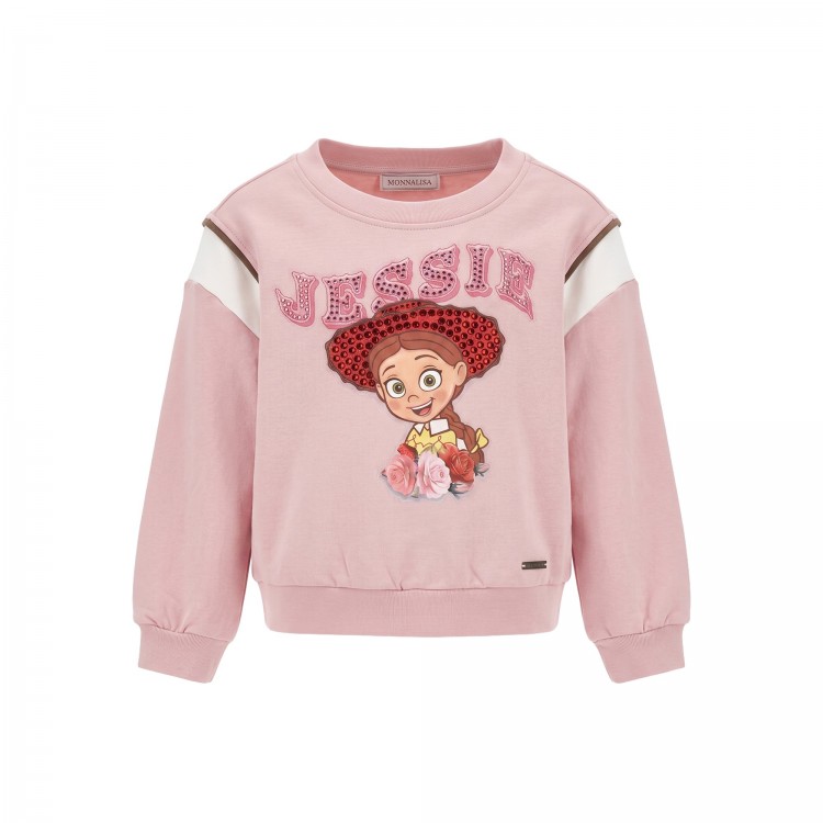 MONNALISA Felpa rosa Jessie con strass bambina