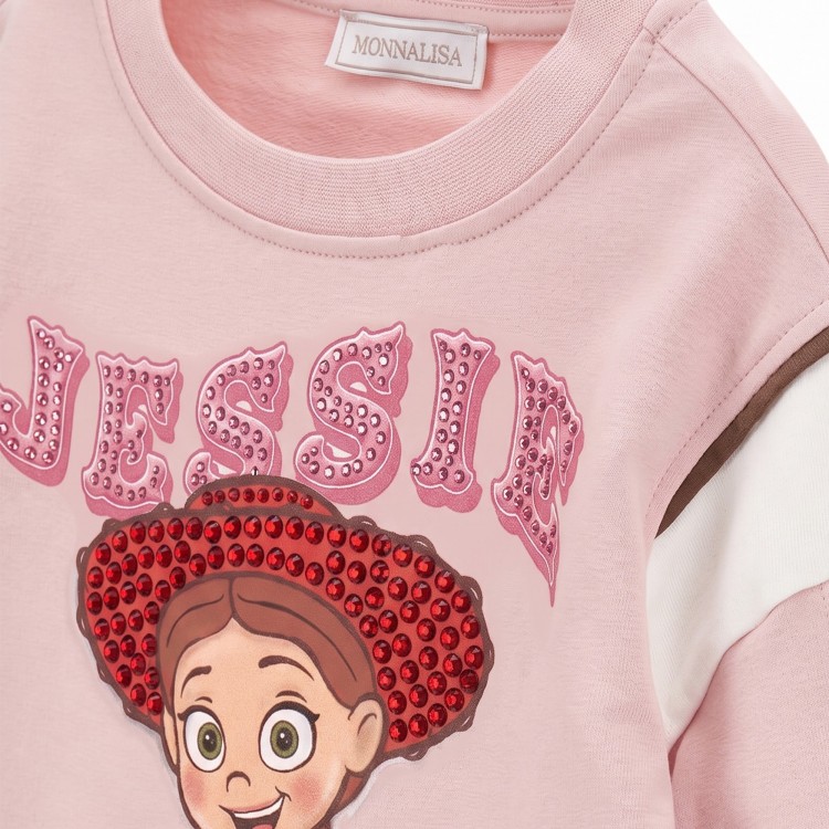 MONNALISA Felpa rosa Jessie con strass bambina