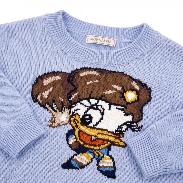 MONNALISA Maglione celeste Daisy Duck bambina