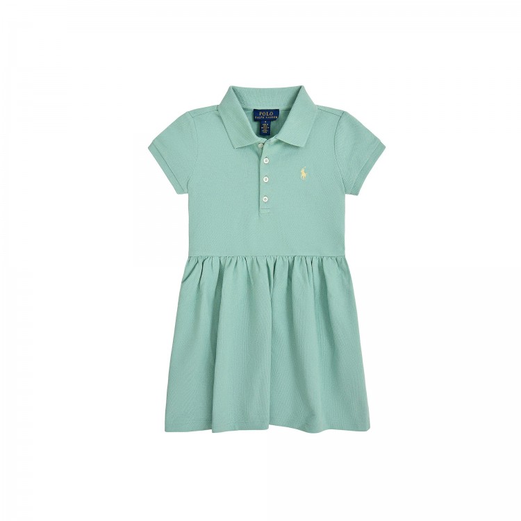 RALPH LAUREN Abitino verde acqua Pony neonata