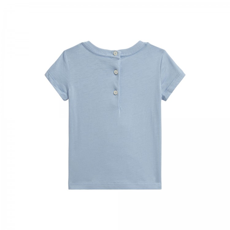 RALPH LAUREN T-shirt celeste Polo Bear neonata