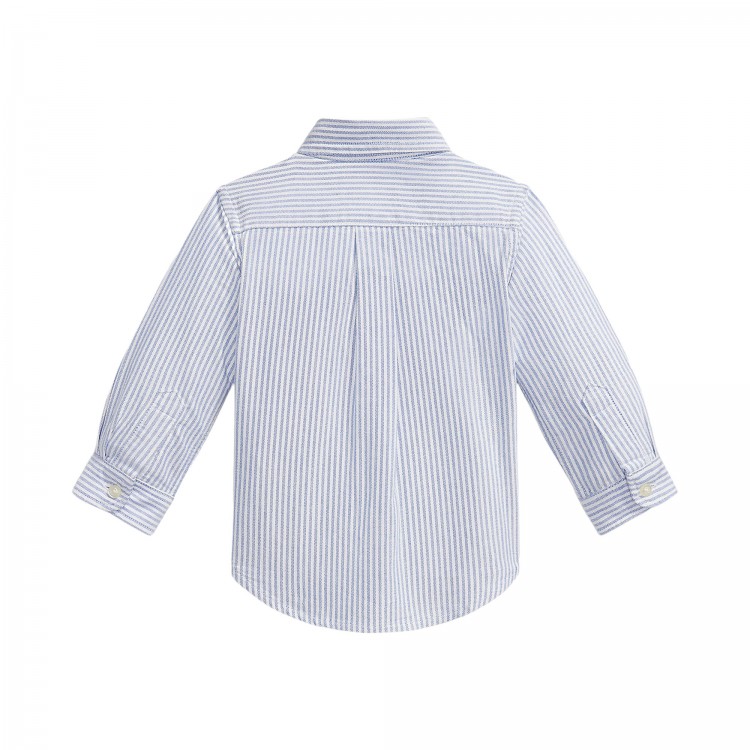 RALPH LAUREN Camicia celeste a righe neonato