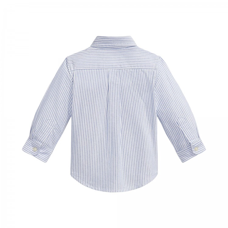 RALPH LAUREN Camicia celeste a righe neonato