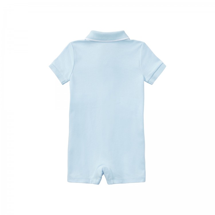 RALPH LAUREN Pagliaccetto polo celeste neonato
