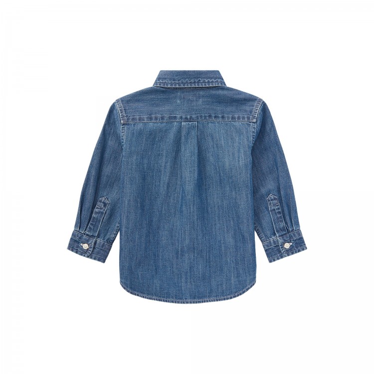 RALPH LAUREN Camicia in cotone chambray neonato