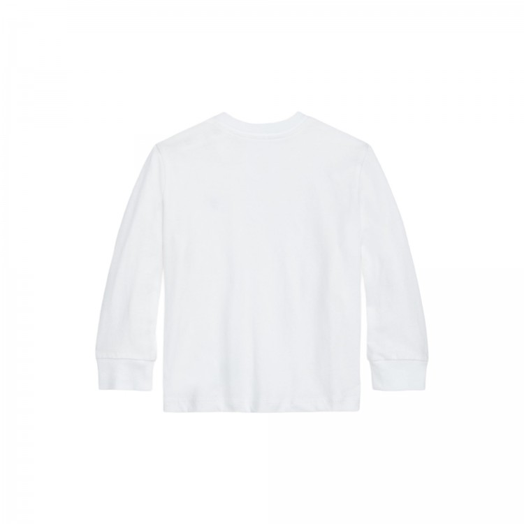 RALPH LAUREN T-shirt bianca a maniche lunghe neonati