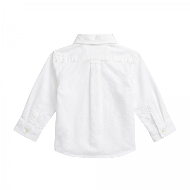 RALPH LAUREN Camicia bianca in popeline neonato
