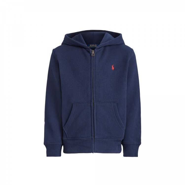 RALPH LAUREN Felpa blu navy full-zip bambini