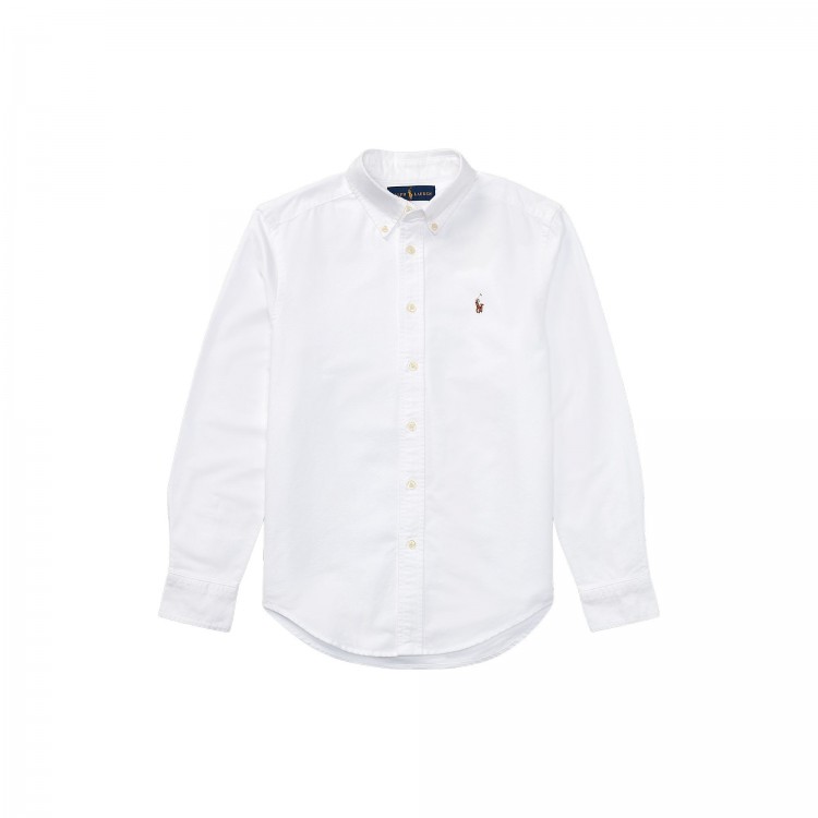 RALPH LAUREN Camicia bianca Oxford bambino