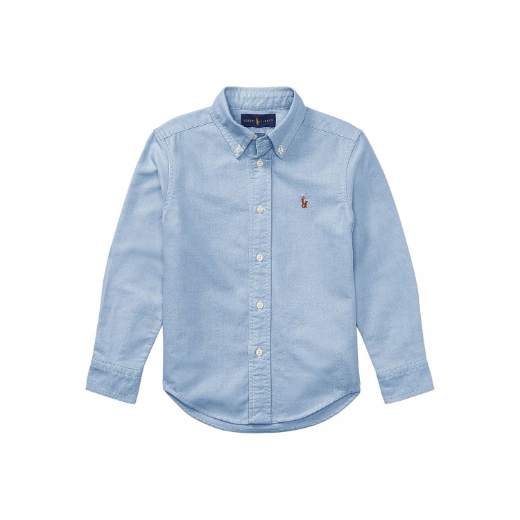RALPH LAUREN Camicia celeste Oxford bambino