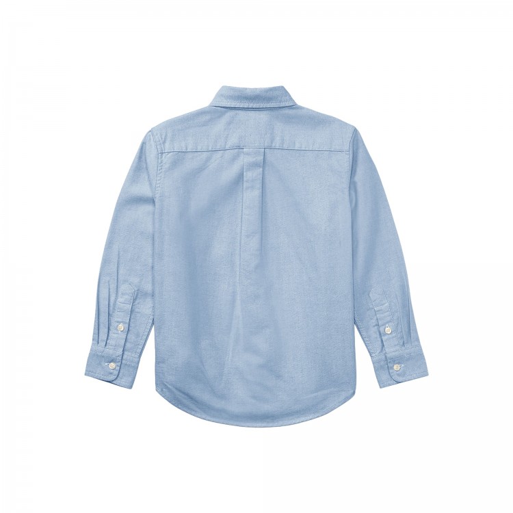 RALPH LAUREN Camicia celeste Oxford bambino