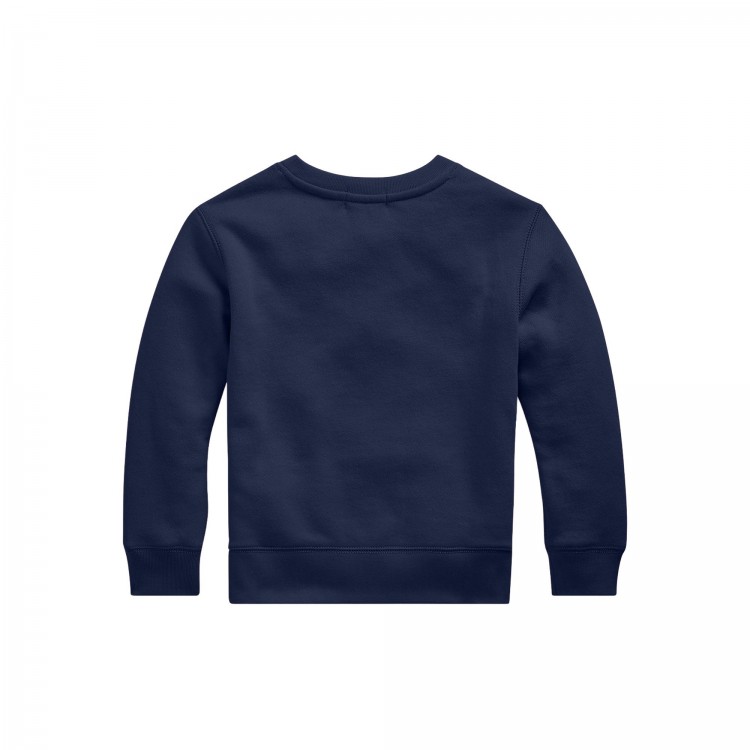 RALPH LAUREN Felpa blu navy girocollo bambini
