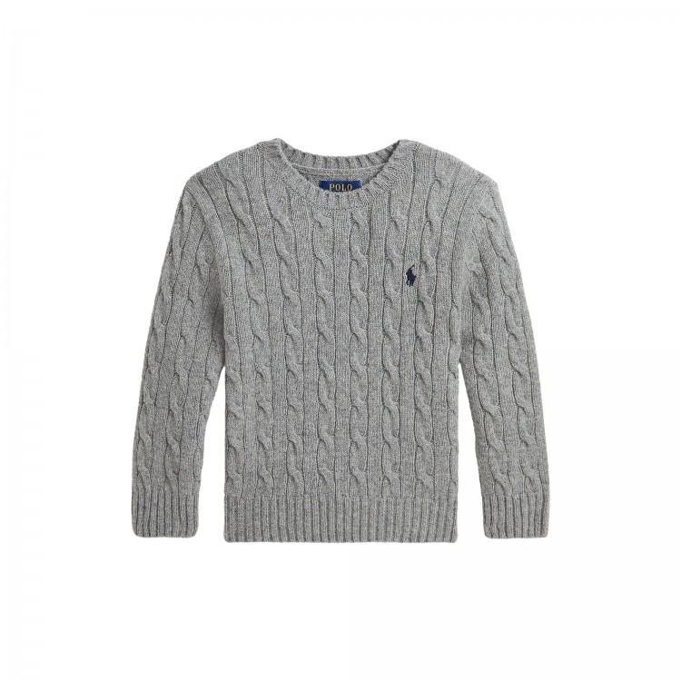 RALPH LAUREN Maglione grigio a trecce bambini