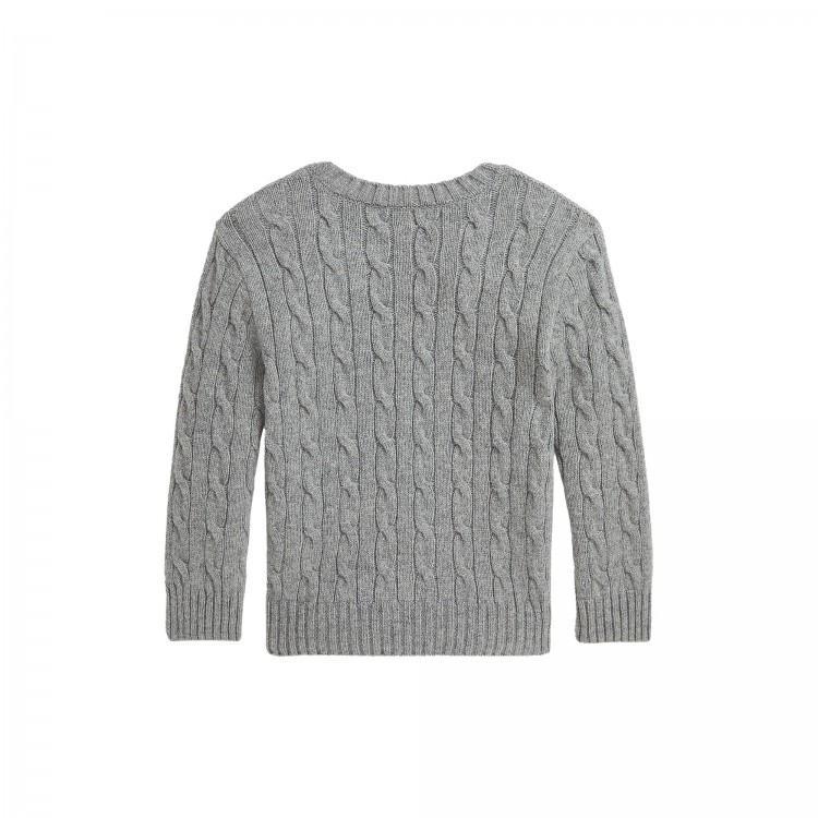 RALPH LAUREN Maglione grigio a trecce bambini