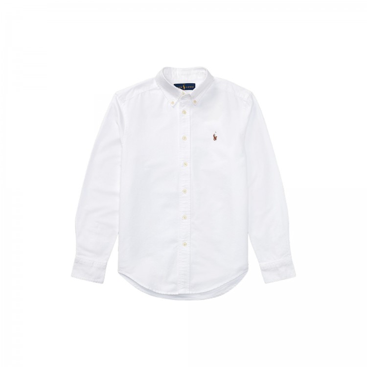 RALPH LAUREN Camicia bianca Oxford bambino