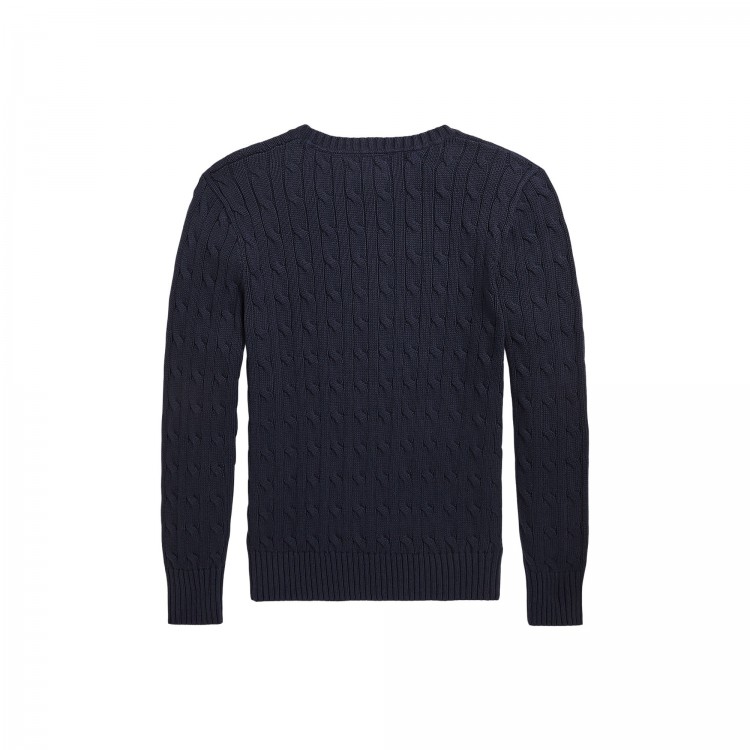 RALPH LAUREN Maglione blu navy a trecce bambini