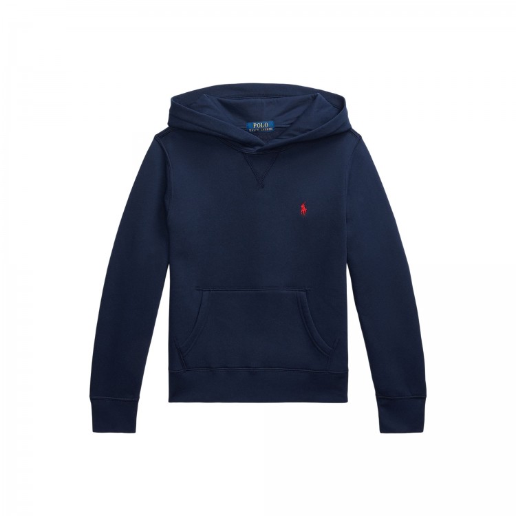 RALPH LAUREN Felpa blu navy con cappuccio bambini